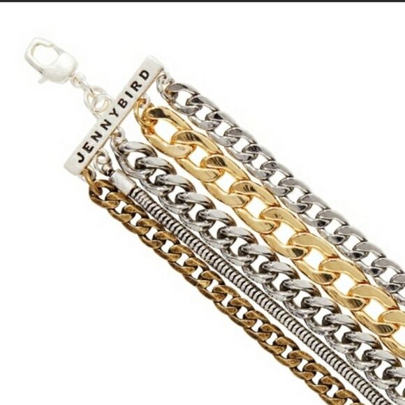 NWT- JENNY BIRD Austin Cuff Bracelet made from chains cute casual bracelet - Picture 7 of 7